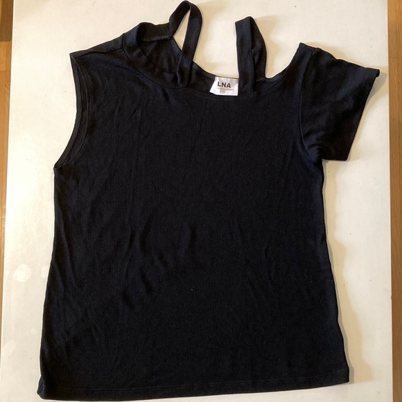 REVOLVE LNA‎ Brantley Cutout Rib-Knit Top Black Small - Picture 3 of 7
